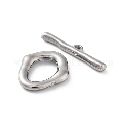 変色しない304ステンレススチールのトグル留め具  オーバル  ステンレス鋼色  19.5x17x3mm  バー：6x27x2.5mm  穴：1.5mm&nbsp;STAS-A092-04A-P