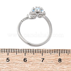 Латунные кольца-манжеты с микропаве и прозрачным цирконием для женщин&nbsp;LS-RJEW-C118-09P