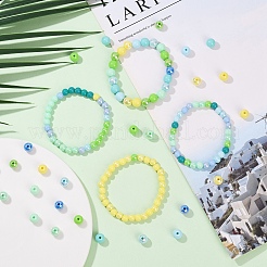 Наборы для изготовления браслетов из круглых непрозрачных акриловых бусин своими руками&nbsp;DIY-YW0011-77A