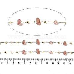 Цепочки из бусин ручной работы из натурального клубничного кварца CHC-F020-09G-13
