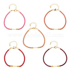 5 шт. 5 цвета 3 мм плетеный круглый шнур из искусственной кожи для изготовления браслета&nbsp;MAK-TA0001-35A