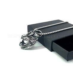 Ожерелья из нержавеющей стали с подвеской в виде черепа и головы волка для мужчин ZK3781