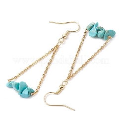 Серьги-подвески из нержавеющей стали 304 с синтетическими драгоценными камнями EJEW-JE06010-10