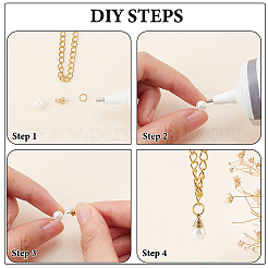 60 шт. 6 стильных латунных подвески-булавки в форме чашки с жемчужинами KK-FH0005-71