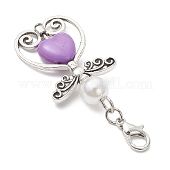 Сердце Ангел акриловый и АБС пластик имитация жемчуга круглая бусина подвеска украшения HJEW-JM03235