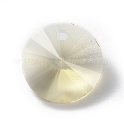 ガラスチャーム  多面カット  コーン  レモンシフォン  14x7mm  穴：1mm&nbsp;RGLA-L026-C21