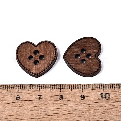 Herzförmige Holzknöpfe mit einem Loch&nbsp;BUTT-Q046-15B