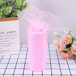 22M Polyester Tulle Fabric Rolls, Deco Mesh Ribbon Spool for Wedding and Decoration, Pearl Pink, 5-7/8 inch(150mm), about 24.06 Yards(22m)/Roll