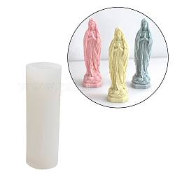 Religion Jungfrau Maria Duftkerze Silikonformen, Formen zur Kerzenherstellung, Aromatherapie-Kerzenformen, Rauch weiss, 14x4.6 cm, Innendurchmesser: 2.5x3.5 cm