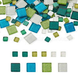 Electrelive cabochon in vetro stile 252 pz 2, tessere di mosaico, per la decorazione domestica o fai da te, quadrato, colorato, 10x10x4mm, 20x20x4mm