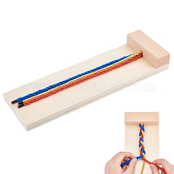 Тренировочные приспособления для плетения деревянных волос, с полиэфирными веревками, детские игрушки, прямоугольные, красочный, 300x96x44 мм