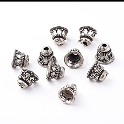 Tibetische Perlen Kappen & Kegel Perlen, Hut, Antik Silber Farbe, 8x7 mm, Bohrung: 1.5 mm, Innendurchmesser: 5 mm