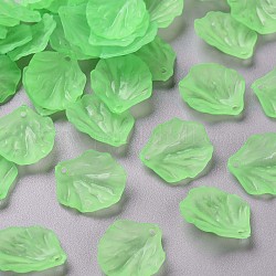 Прозрачные матовые акриловые подвески, Petaline, светло-зеленый, 19.5x16.5x4 мм, отверстие : 1.5 мм