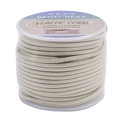 Elastic Cord, Polyester Outside and 30~40 Ply Latex Core, WhiteSmoke, 3mm, about 20m/roll