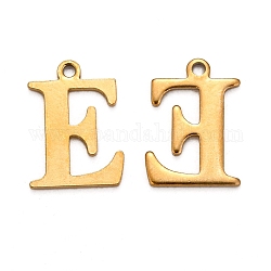 Ионное покрытие (ip) 304 подвески из нержавеющей стали с алфавитом, золотые, letter.e, 12x9x1 мм, отверстие : 1 мм