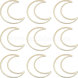BENECREAT 10pcs Real 18K Gold Plated Moon Linking Rings Brass Hollow Frames Links Connector Charms for Bracelets Necklace Jewelry DIY Making, Festival Gift, 24.5x1mm
