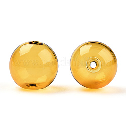 Sfere di globo di vetro borosilicato ad alto soffio trasparente, tondo, per perline di vetro ciondolo bottiglia dei desideri fai da te, goldenrod, 18x17mm, Foro: 2 mm