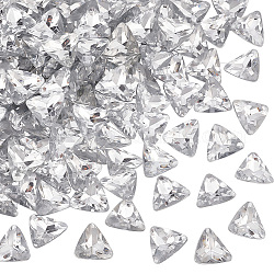 Olycraft 100Pcs Pointed Back Acrylic Rhinestone Cabochons, Faceted, Triangle, Clear, 23x24x8mm