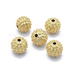 Messing Perlen, langlebig plattiert, Runde, golden, 14x12.5 mm, Bohrung: 2.5 mm