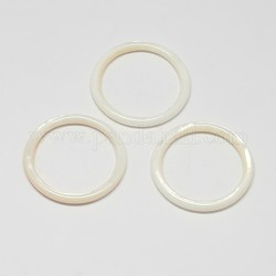 Ring Shell Linking Rings, Creamy White, 20x3mm, Hole: 13mm