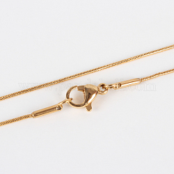304 Halskette aus Edelstahl, mit Karabiner verschlüsse, Vakuum-Beschichtung, golden, 17.7 Zoll (45 cm)