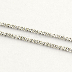304 Stainless Steel Twisted Chains, with Spool, Soldered, Stainless Steel Color, 2.5x2x0.6mm, about 328.08 Feet(100m)/roll