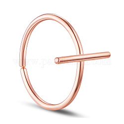 Anillos de plata de ley shegrace 925, anillos abiertos, con palo vertical, tamaño de 8, oro rosa, Tamaño 18mmpacking: 53x53x37 mm