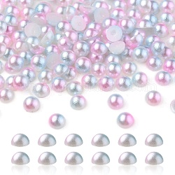 Imitation Pearl Acrylic Cabochons, Dome, Pink, 4x2mm