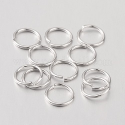 Anillos abiertos de plata de ley 925, anillos redondos, Platino, 8x0.8mm