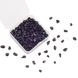 Hebras de abalorios de chips de obsidiana naturales, 5x5mm, agujero: 1 mm, alrededor de 31.5 pulgada, 2 hebras / caja
