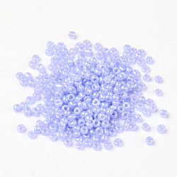 (servizio di reimballaggio disponibile) perline di semi di vetro, ceylon, tondo, lilla, 6/0, 4mm, Foro: 1.5 mm, su 12 g / borsa
