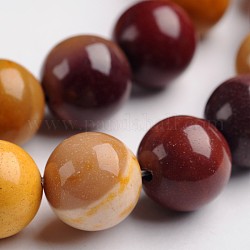Chapelets de perles en pierres gemmes rondes - mokaite naturel, 10mm, Trou: 1mm, Environ 37 pcs/chapelet, 14.9 pouce