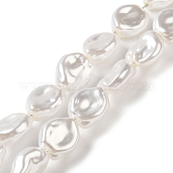 Brins de perles d'imitation en plastique ABS, Nuggest, neige, 12~12.5x10.5x6mm, Trou: 1.2mm, Environ 90 pcs/chapelet, 44.29 pouce (112.5 cm)