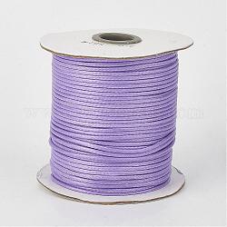 Cordón de poliéster encerado coreano ecológico, lila, 2mm, aproximamente 90yards / rodillo (80 m / rollo)
