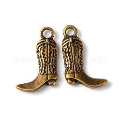Antique Bronze Plated Boot Charms Pendants for Jewelry Making, Lead Free, Cadmium Free and Nickel Free, about 17mm long, 11mm wide, 2.5mm thick, hole: 2mm
