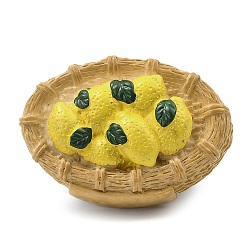 Cabochons décodens imitation fruits en résine opaque, pour la fabrication de bijoux, citron, 42x59x14mm