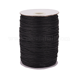 Pandahall 200 yarde 1.5mm filo di cotone cerato filo perline per collana di bracciali creazione di gioielli e forniture di macramè, nero