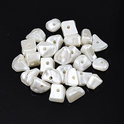 Abalorios de imitación de plástico ABS, pepitas, blanco cremoso, 7~9x5.5~8x4~6mm, agujero: 1.2 mm, aproximamente 3800 unidades / 500 g.