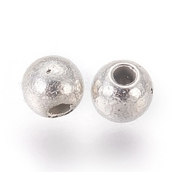 Ccb perline di plastica, tondo, colore argento placcato, 4mm, Foro: 1 mm