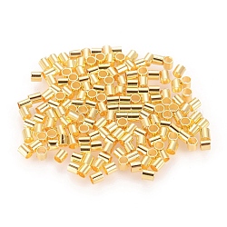 Cadmiumfreie & nickelfreie & bleifreie Crimpperlen aus Messing, Tube, golden, 2x2 mm, Bohrung: 1.5 mm, ca. 5395 Stk. / 50 g