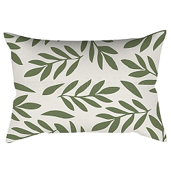 Fodere per cuscini in poliestere astratto con geometria astratta in stile nordico serie verde, fodera per cuscino, per divano divano letto, rettangolo, foglia, 300x500mm