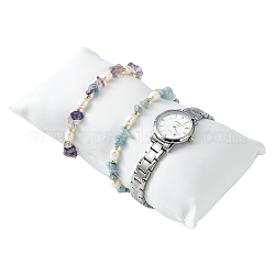 Leder Kissen Schmuck Armband-Uhr-Anzeige, weiß, Größe: ca. 18 cm lang, 10 cm breit, 6 cm dick