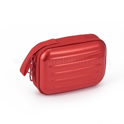 Bolsa con cremallera de hojalata, Monedero portátil, Para tarjeta de visita, Forma de caja de barra de tiro, rojo, 70x100mm
