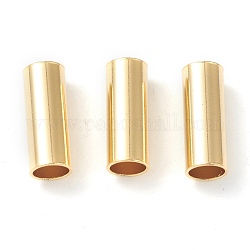 Brass Tube Beads, Long-Lasting Plated, Tube, Real 24K Gold Plated, 13x5mm, Hole: 4mm