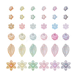 Craftdady 300pcs 6 capuchons de perles acryliques transparents de style, couleur ab , formes mixtes, couleur mixte, 50 pièces / style, 300 pcs / boîte