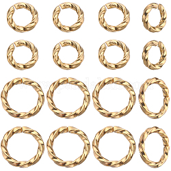 Creatcabin 200pcs 2 estilos anillos de salto abiertos de latón, Plateado de larga duración, anillo de giro, real 18k chapado en oro, 18 calibre, 6~8x1mm, diámetro interior: 4~6 mm, 100 piezas / style