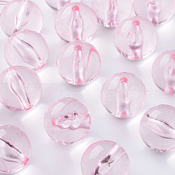 Abalorios de acrílico transparentes, redondo, rosa, 20x19mm, agujero: 3 mm, aproximamente 111 unidades / 500 g