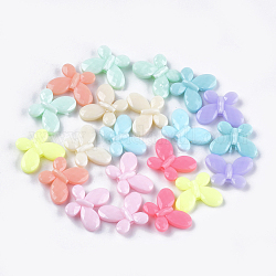 Opake Legierung Perlen, facettiert, Schmetterling, Mischfarbe, 13x17x4 mm, Bohrung: 1.8 mm