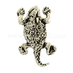 Tibetan Style Brooch Findings, Crocodile, Lead Free  & Nickel Free, Antique Silver, 26x16mm, pin: 1mm