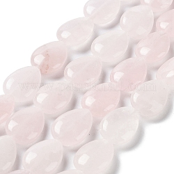Granos naturales de abalorios de cuarzo rosa, lágrima, 17.5~18x13x6mm, agujero: 1.2 mm, aproximamente 22 pcs / cadena, 15.24 pulgada (38.7 cm)